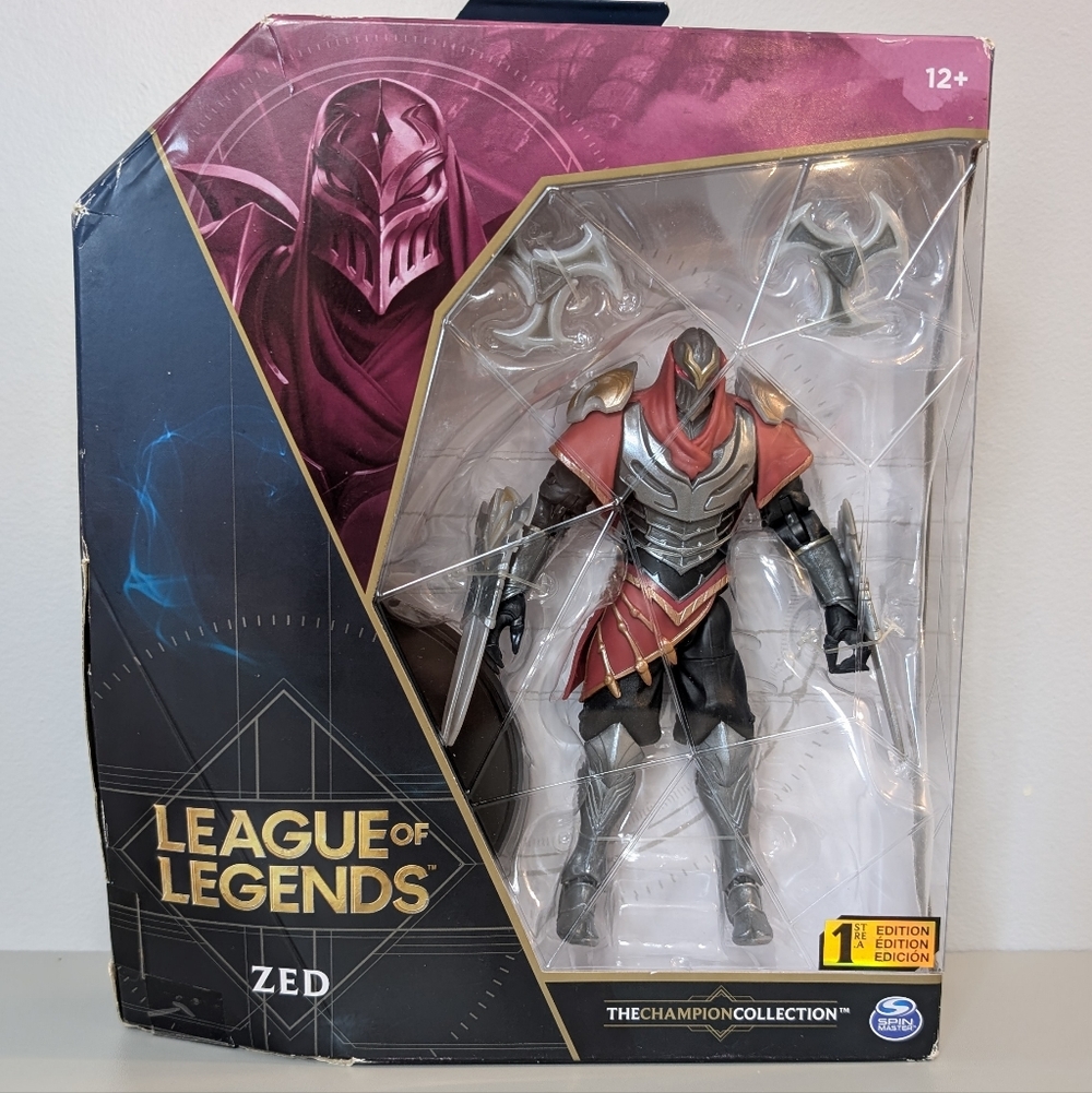 Spin Master League of Legends "Zed" Action Figure, NIB (Box Has Flaws)